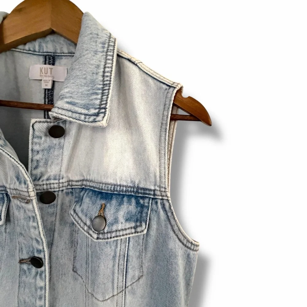 Kut from the Kloth Gretel Denim Shirt Dress Size  Medium Light Wash - Picture 8 of 15